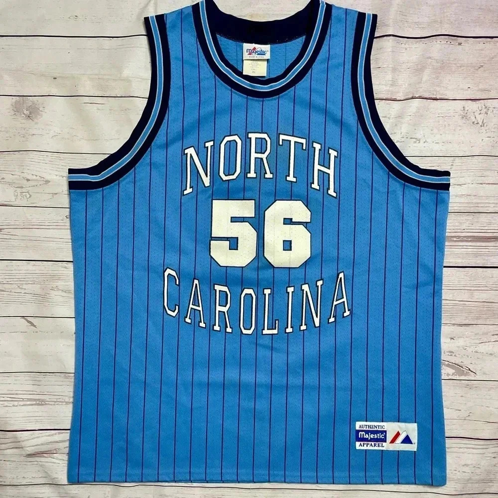 Vintage North Carolina Tar Heels Authentic Majestic Mens XL Basketball Jersey 56